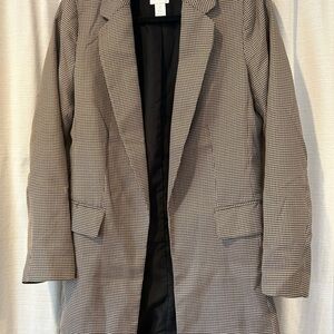 H&M Black and White Checkered Blazer